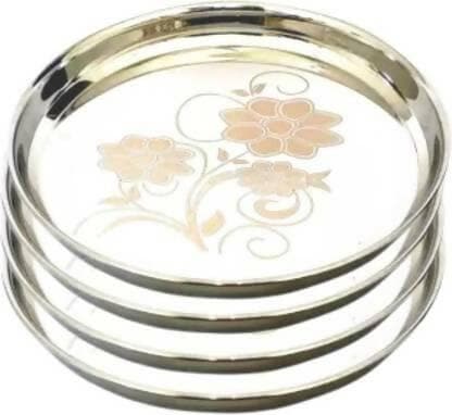 SHINI LIFESTYLE Stainless Steel Dinner Plates (Pack of 4) - HalfPe