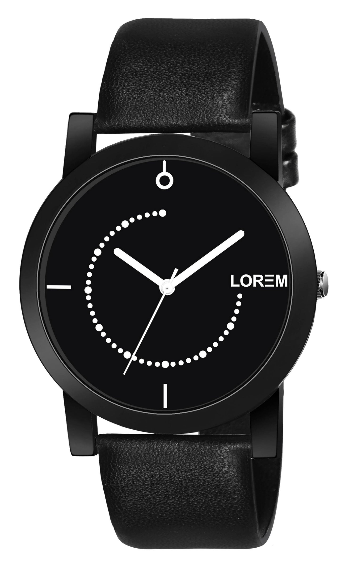 LOREM Black Sllim Analog Watch For Men LR49 - HalfPe