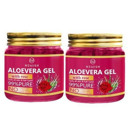 Newish Aloe Vera Gel Enriched With Rose For Face & Skin | Pure & Natural Face Gel For Prevent Pimples & Acne (200G) - HalfPe