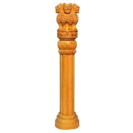 santarms Wooden Ashoka Pillar for Advocate Table (8 Inches) - HalfPe