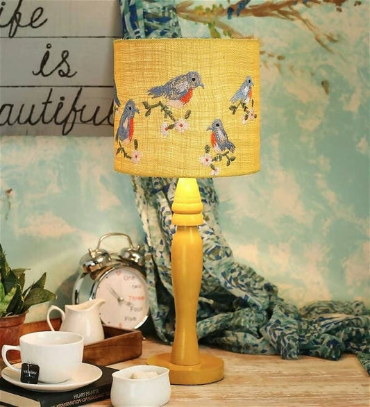 Blue Birds On Jute Lamp - HalfPe