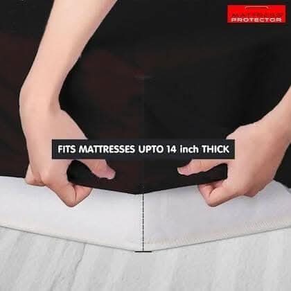 Mattress Protector Coffee Waterproof Cover for Queen Size Bed (75 x 60 inch) - HalfPe