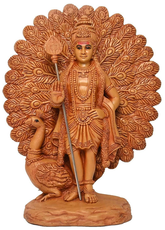 KariGhar Murugan Kartikeya Idol Perfect for Drawing Room, Bedroom, Puja Room (Multicolor) - HalfPe