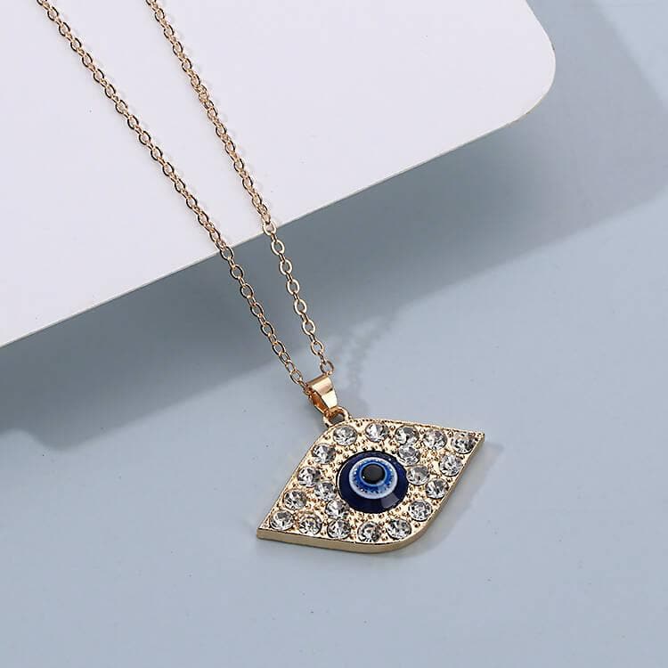 Pinapes Gold Plated Evil Eye Sea Green Pendant Necklace for Women’s & Girls (Eye Pendant ) - HalfPe