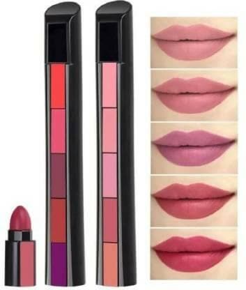 Bingeable 5 in 1 Matte Lipstick, The Red & Nude Pack of 2 (Red and Nude Edition) - HalfPe