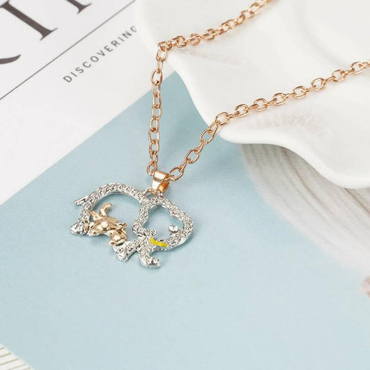 Pinapes Beautiful Elegant Elephant Pendant Necklace With Alloy Chain Valentine Special for Girls & Women - HalfPe