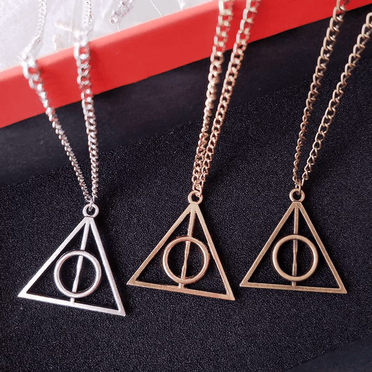 Pinapes Harry Potter Necklace for Girls Famous Harry Potter Deathly Hallows Pendants for Girls Set of 3 - HalfPe