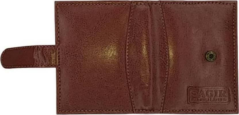 SAGIRON Men Brown Artificial Leather Card Holder (10 Card Slots) - HalfPe