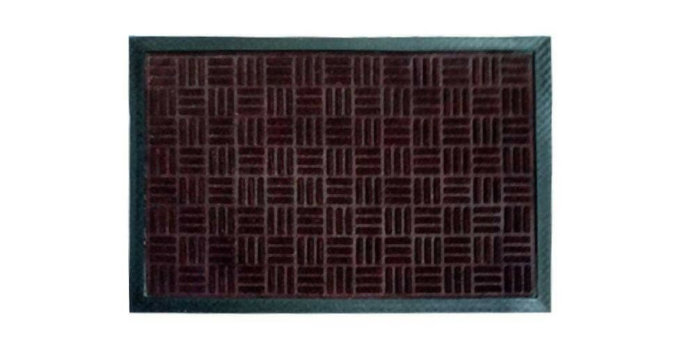 Mats Avenue Polypropylene Rubber Backed Geometric Pattern Door Mat Brown Color 40x60 CM Set of 2 - HalfPe