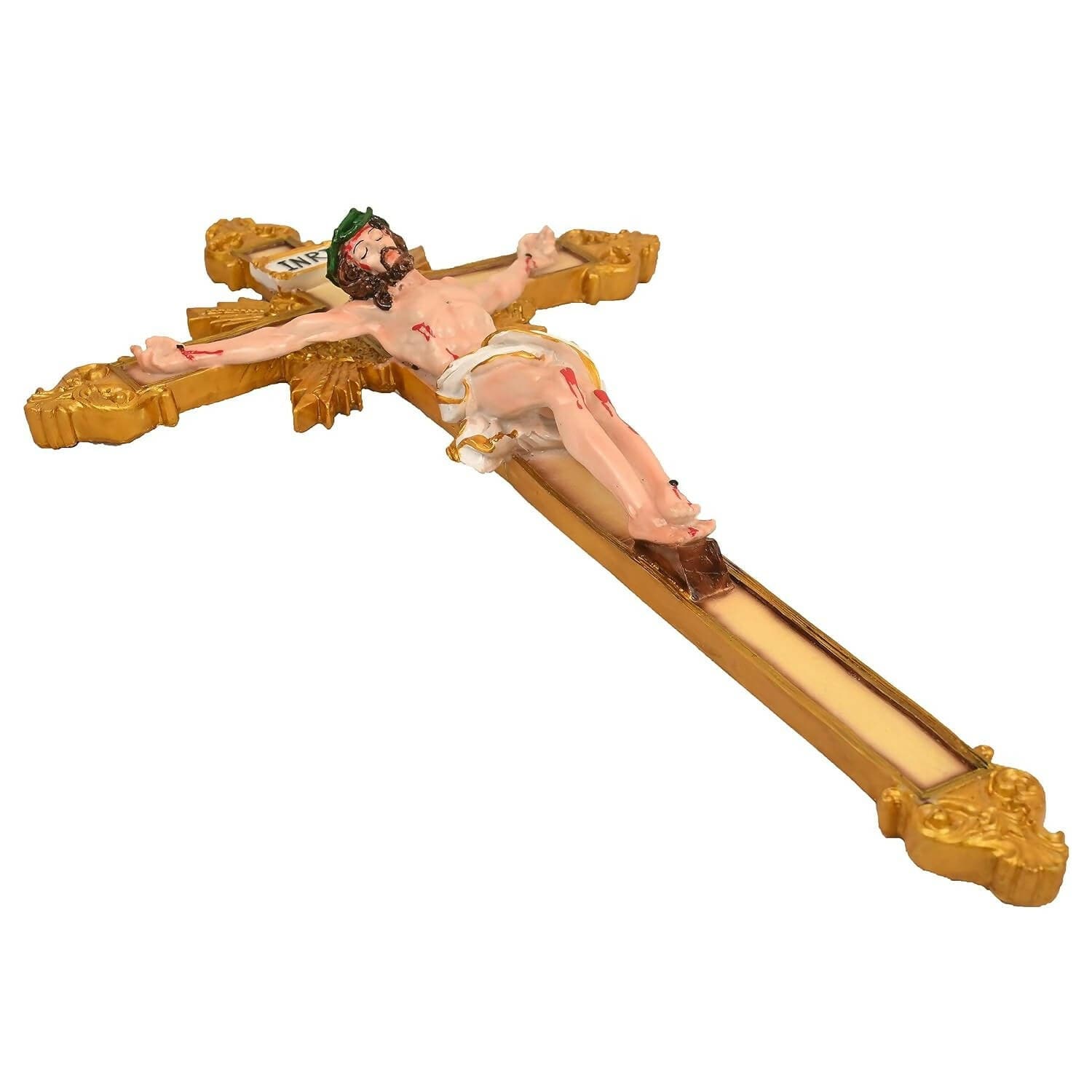 KariGhar Crucifix/Jesus Christ/Cross Jesus/Crucified Jesus (Gold & Multi) - HalfPe