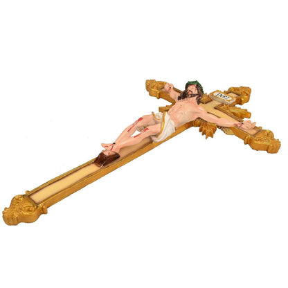 KariGhar Crucifix/Jesus Christ/Cross Jesus/Crucified Jesus (Gold & Multi) - HalfPe