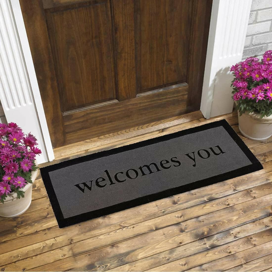 Mats Avenue Welcomes You Coir Rubber Door Mat Multi Color (60X180 CM) - HalfPe