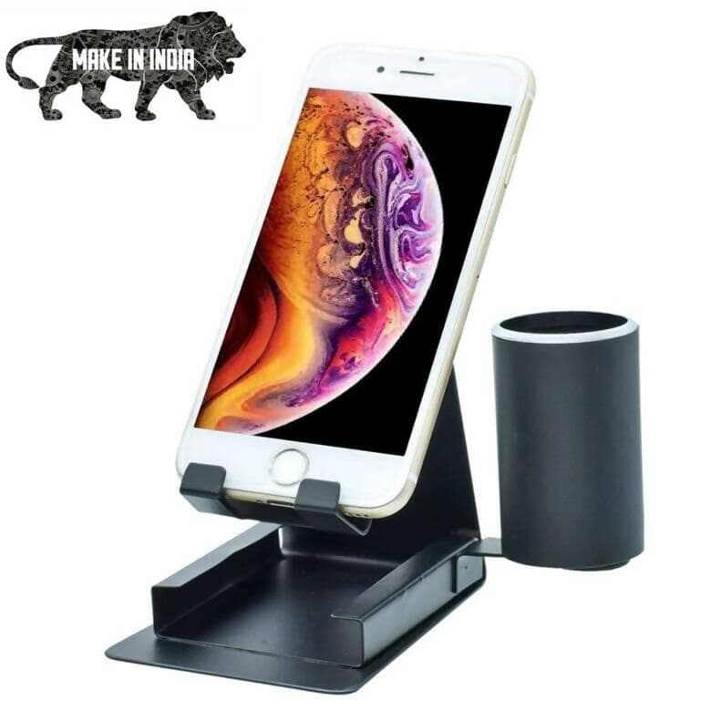 Mobile Stand with Pen Stand & Visiting Card Holder (3 in 1) - HalfPe