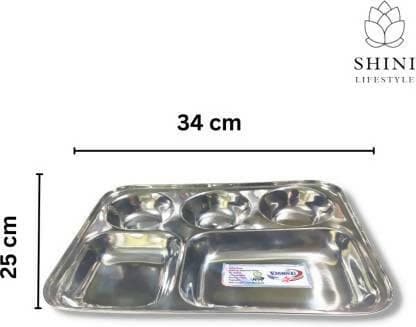 SHINI LIFESTYLE Bhojan thali Heavy sectioned plate(pack of 4) - HalfPe