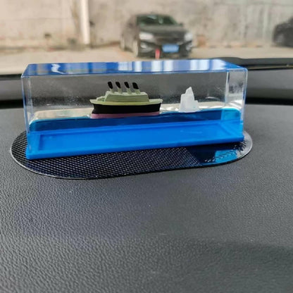 Car Dashboard Decoration Items| Moving Titanic Liquid Wave Cruise Ship | Unsinkable Ship Car - HalfPe