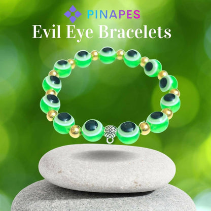 Pinapes Green Stylish Evil Eye Bracelet (pack of 2) - HalfPe