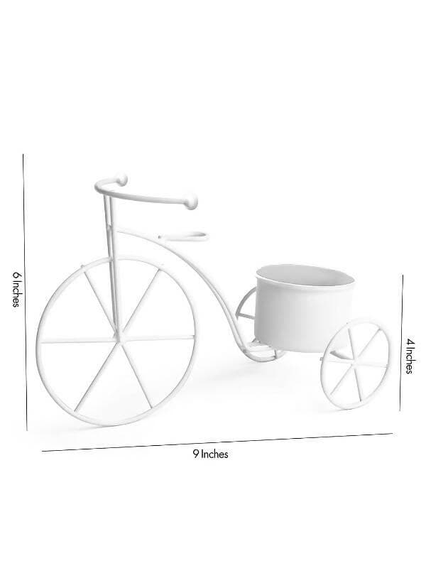 Small Cycle Planter White - HalfPe