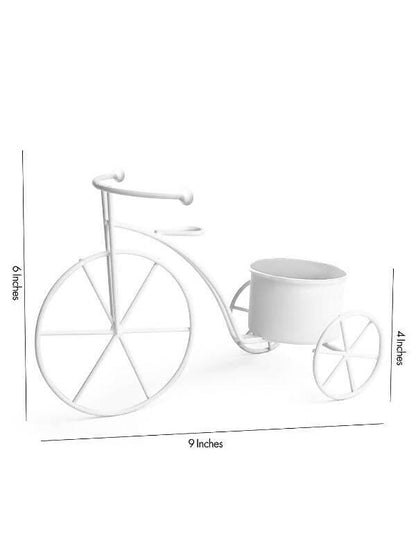 Small Cycle Planter White - HalfPe