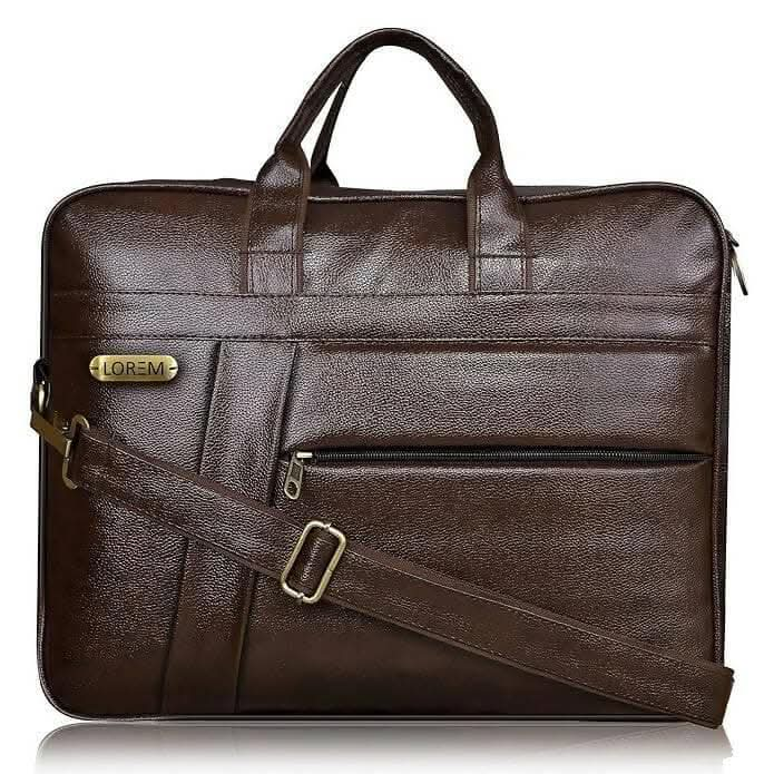 LOREM Chocolate Color Faux Leather 10L Messenger Bag For Men & Women - HalfPe