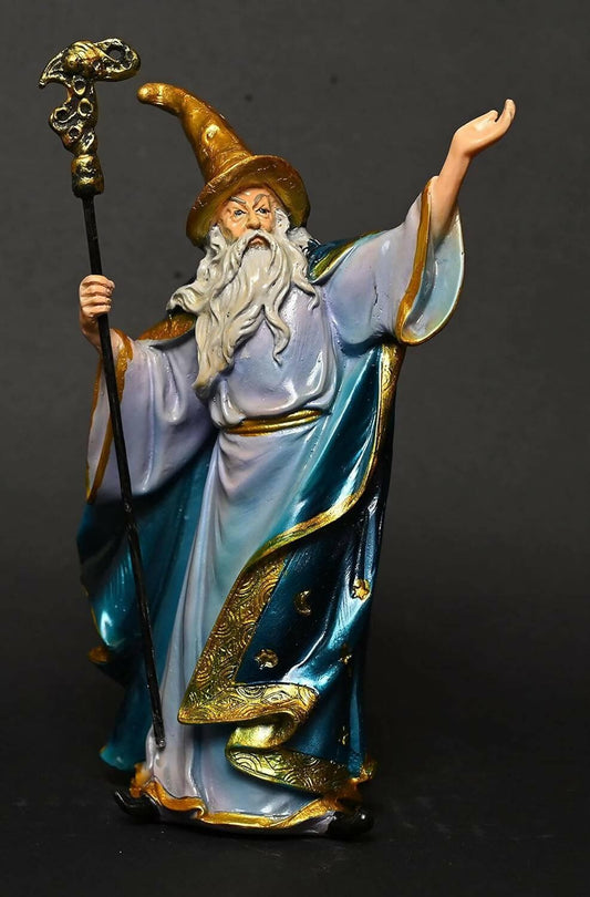 KariGhar Master Magician Merlin Idol Perfect for Home | Office | Prayer Room | Gifting & Decoration (Blue) - HalfPe