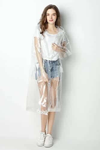 Long Transparent Clear Raincoat Reusable Rain Poncho for Adults (Unisex) - HalfPe