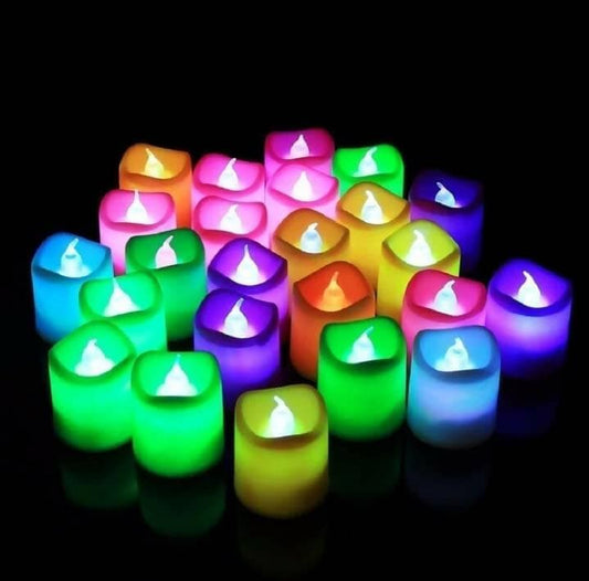 UDHWANI by Kakkumal Govind ram Plastic Flameless & Smokeless Led Tealight Candles Battery Operated Flickering Led Lights (Pack of 24) - HalfPe