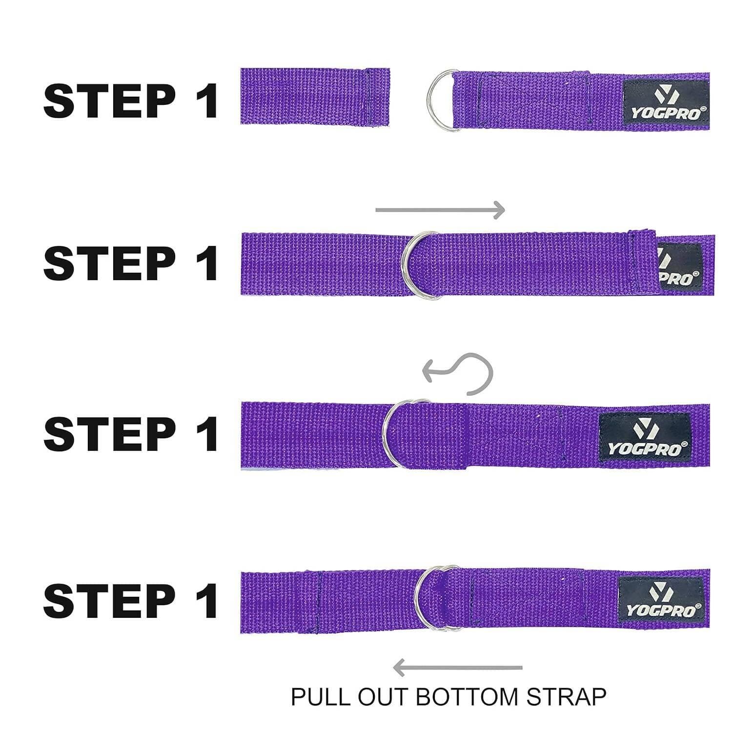 Yogpro Cotton Yoga Strap/belt (6 Ft, Red) - HalfPe