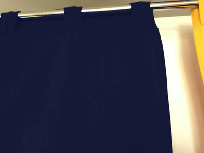 Lushomes curtains 7 feet long set of 2, Cotton Curtains, Door Curtains, Cotton Navy Blue Rod Pocket Curtain and Drapes for Door Size: 137X213 cm,Pack of: 2 (54x84 Inches, Set of 2) - HalfPe