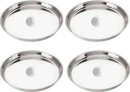 SHINI LIFESTYLE stainless steel plate set for dinner (pack of 4) - HalfPe