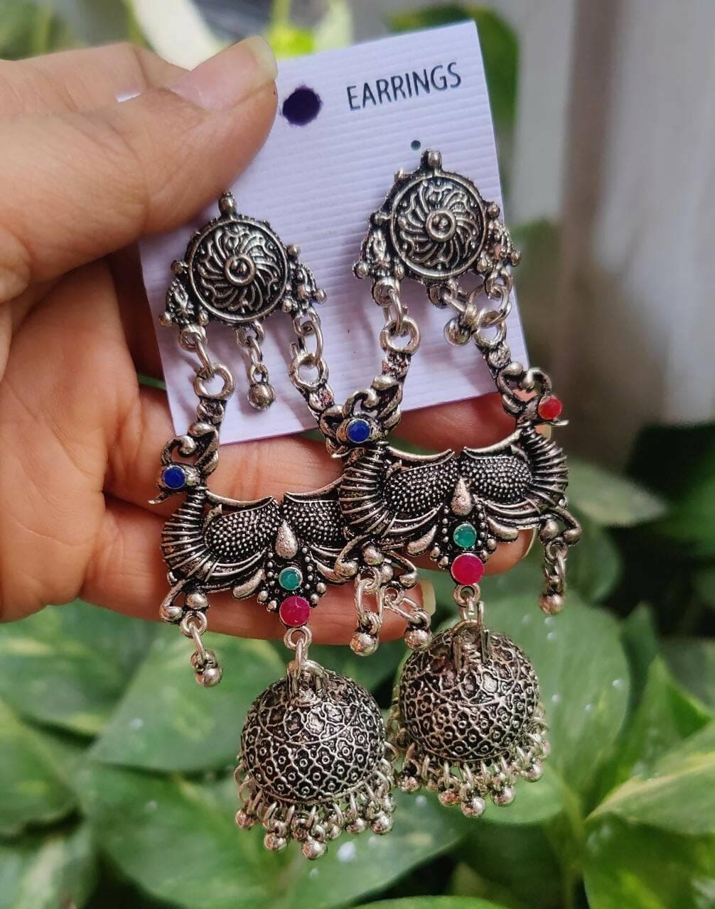 Pinapes Handcrafted Hamsa Jhumka Earrings for a Stunning Look (Set Of 2) - HalfPe