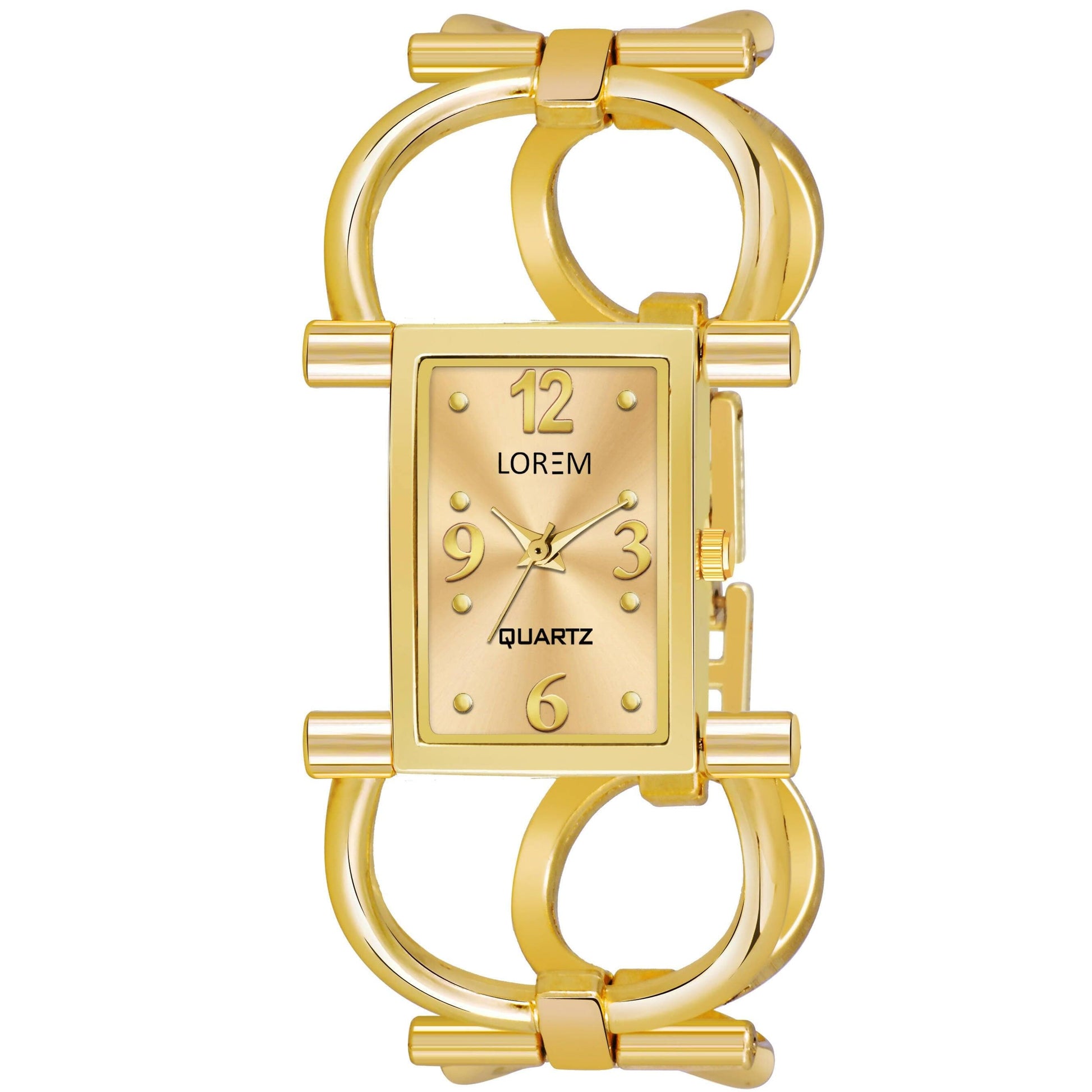 LOREM Gold Trending Square Braclet Analog Watch For Women LR294 - HalfPe