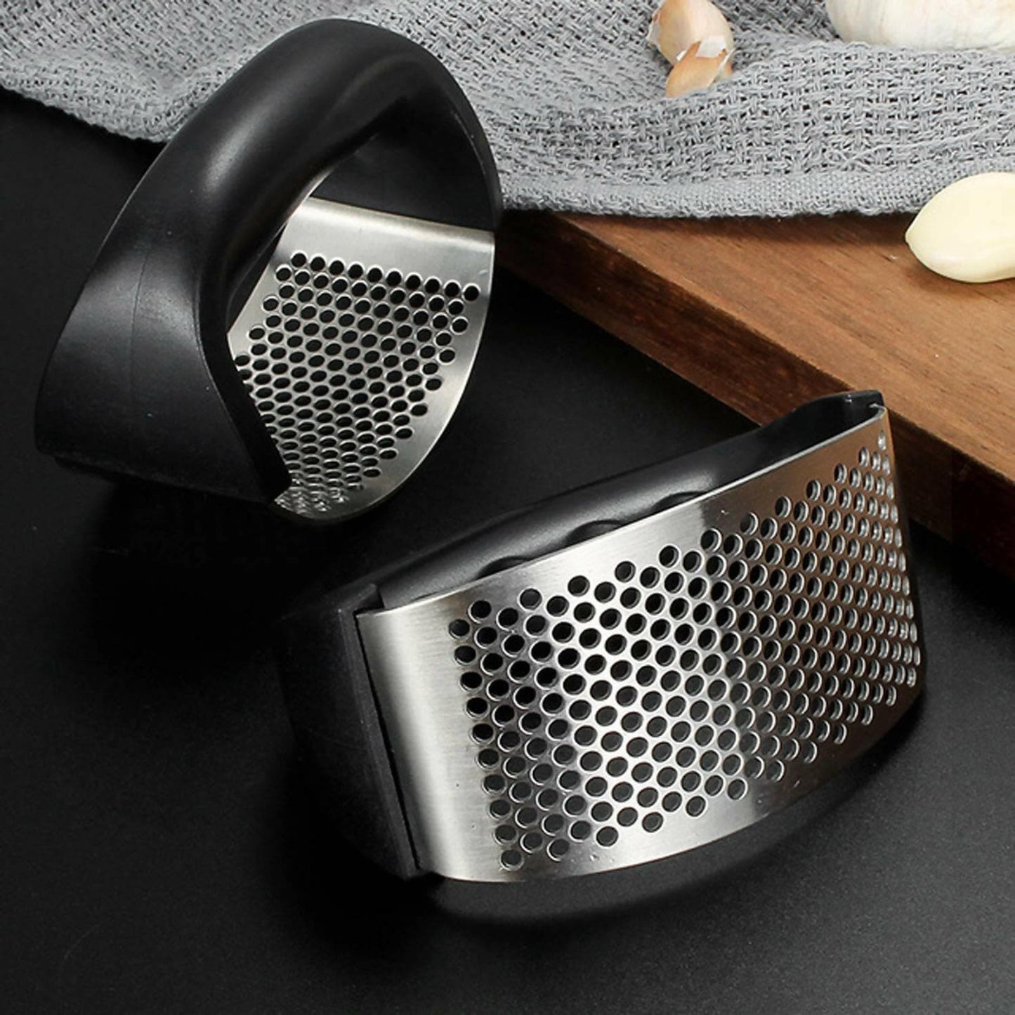 Stainless Steel Garlic Crusher (Rocker) - HalfPe