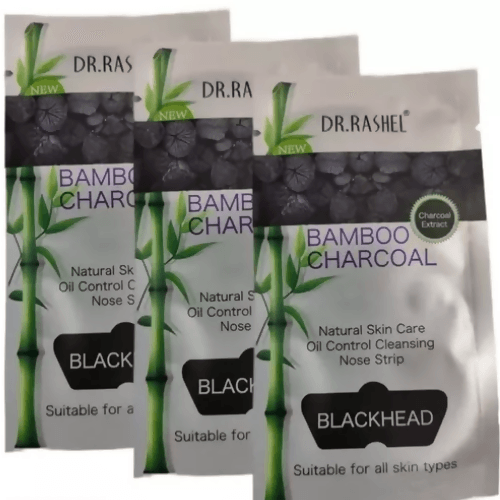 3Pc Bamboo Charcoal Blackhead Nose Pore Cleansing Strip With Natural Charcoal And Bamboo Extracts - HalfPe