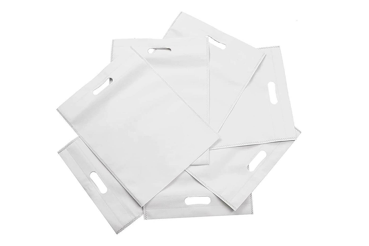 Agrashri Enterprises D Cut White Cloth Carry Bag (Pack of 50 ) - HalfPe