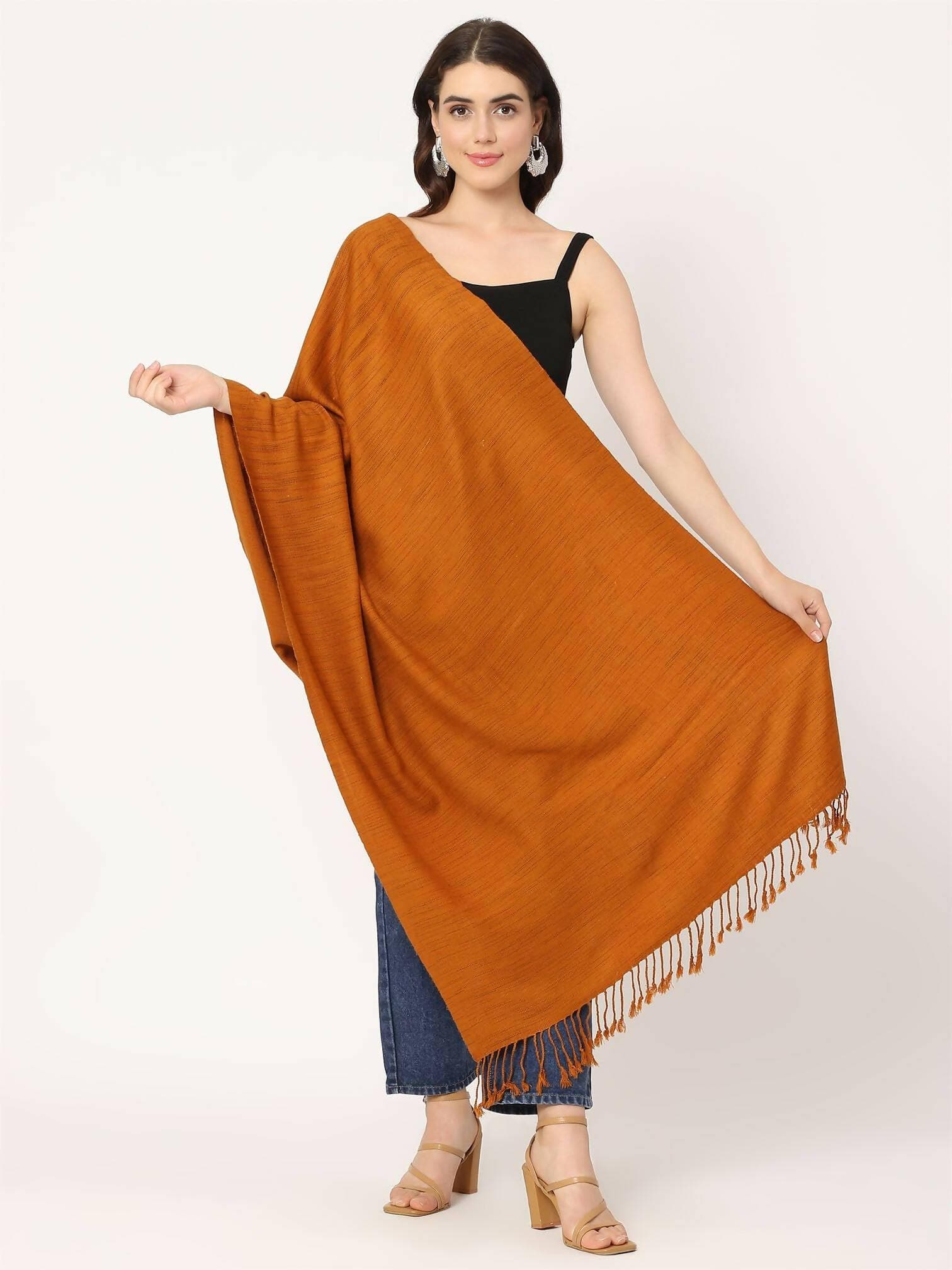 Mustard Brown Stole for women - HalfPe