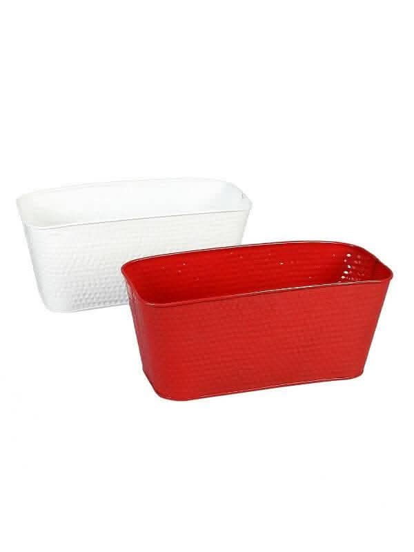 Embossed Pot Red & White ( set 0f 2) - HalfPe