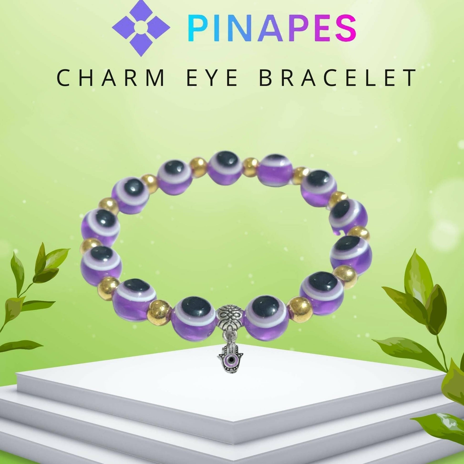 Pinapes Voilet Stylish Evil Eye Bracelet (pack of 2) - HalfPe