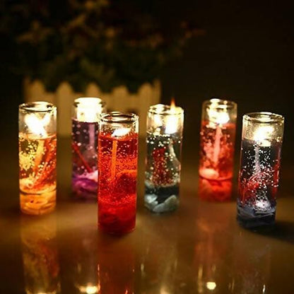 UDHWANI by Kakkumal GovindramLuxury Multicolor Smokeless Scented Decorated Cute Glass Jelly Gel Candles (Pack of 6) - HalfPe