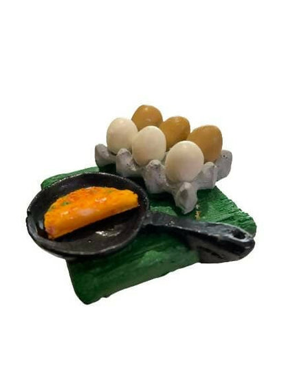 Eggs and Omelette Miniature Food Fridge Magnet - HalfPe