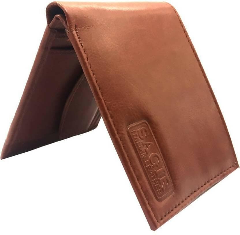 Men Tan Artificial Leather Wallet (5 Card Slots) - HalfPe