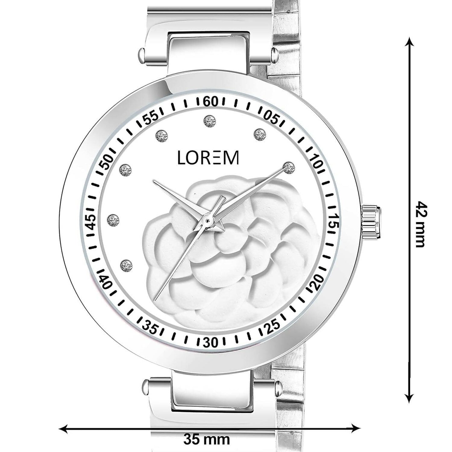 LOREM White Fancy Analog Watch For Women LR319 - HalfPe