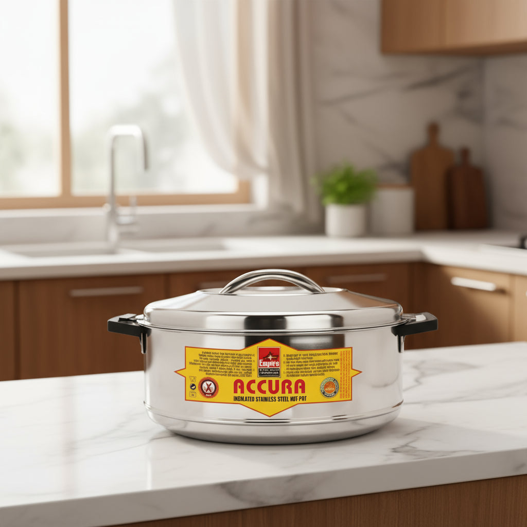 Insulated Stainless Steel Hot-Pot with click lock system (Set of 3) - HalfPe