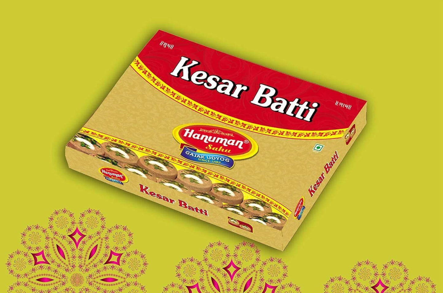 HANUMAN SAHU GAJAK UDYOG Kesar Batti with kaju &Pista Box (500gm) - HalfPe