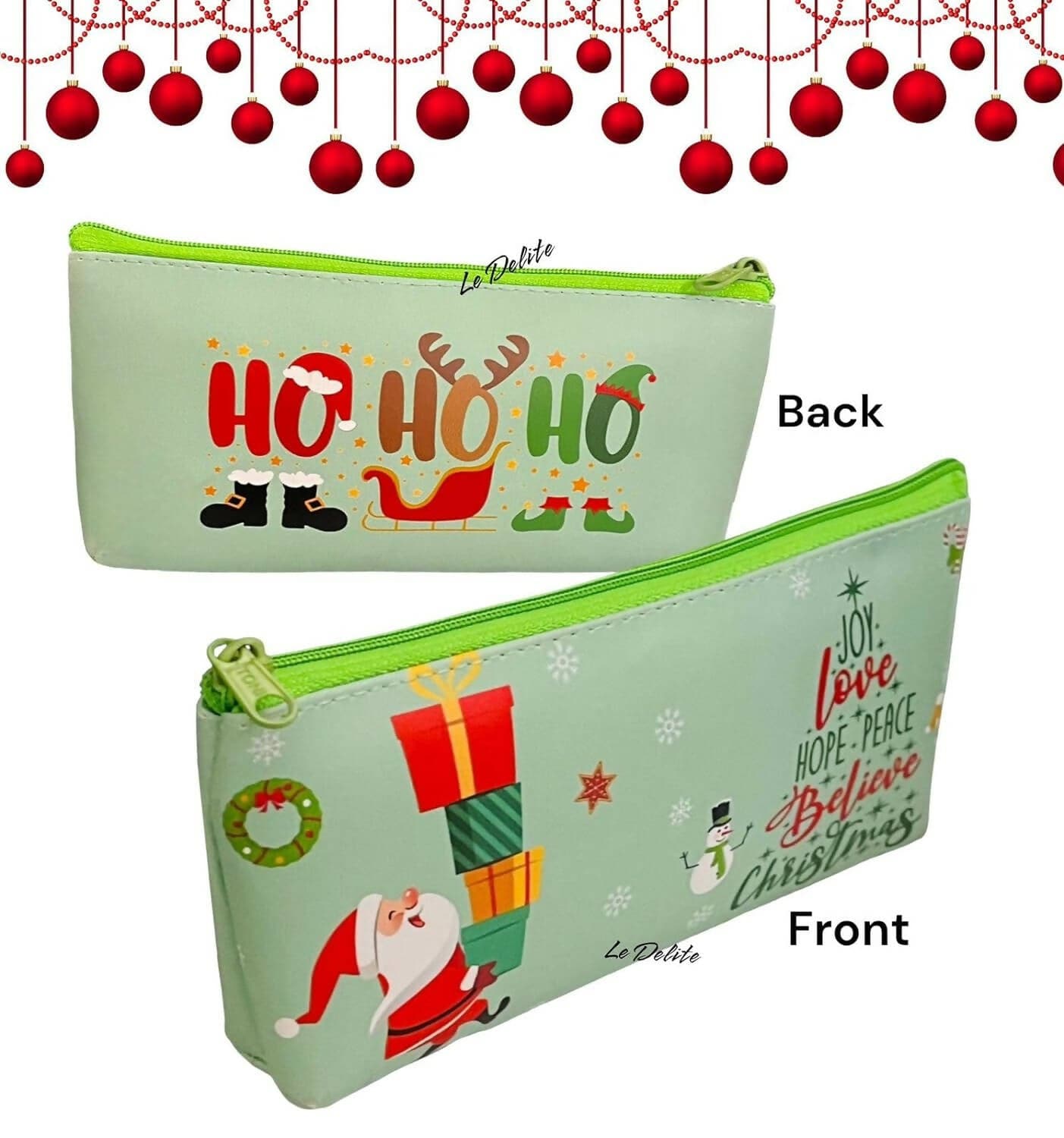 Le Delite Christmas Return Gifts -Xmas Pencil Pouch case (Multipurpose Pouch) - HalfPe