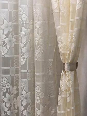 DHRUVI COLLECTION 213 cm (7 ft) Net Semi Transparent Door Curtain (Pack Of 2) - HalfPe