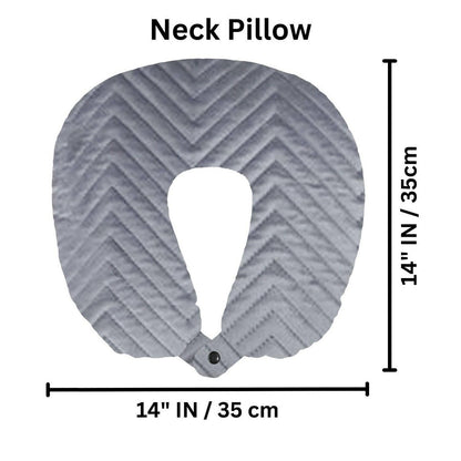 Travel Neck Pillow and Eye mask Set for Car Travel, Quilted Velvet Neck Rest, Flights for Men and Women, Head and Neck Rest Support, eye mask for sleeping, sleeping mask Dark Grey - HalfPe