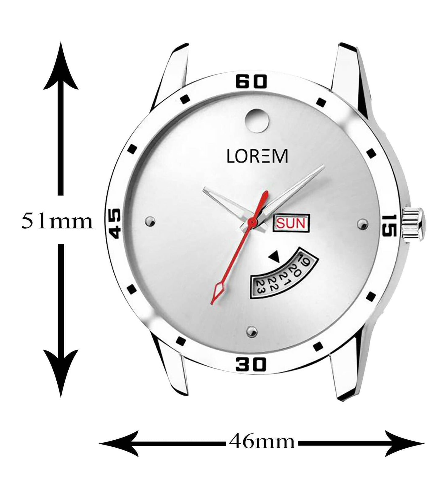 LOREM Silver Day Date Analog Watch For Men LR103 - HalfPe