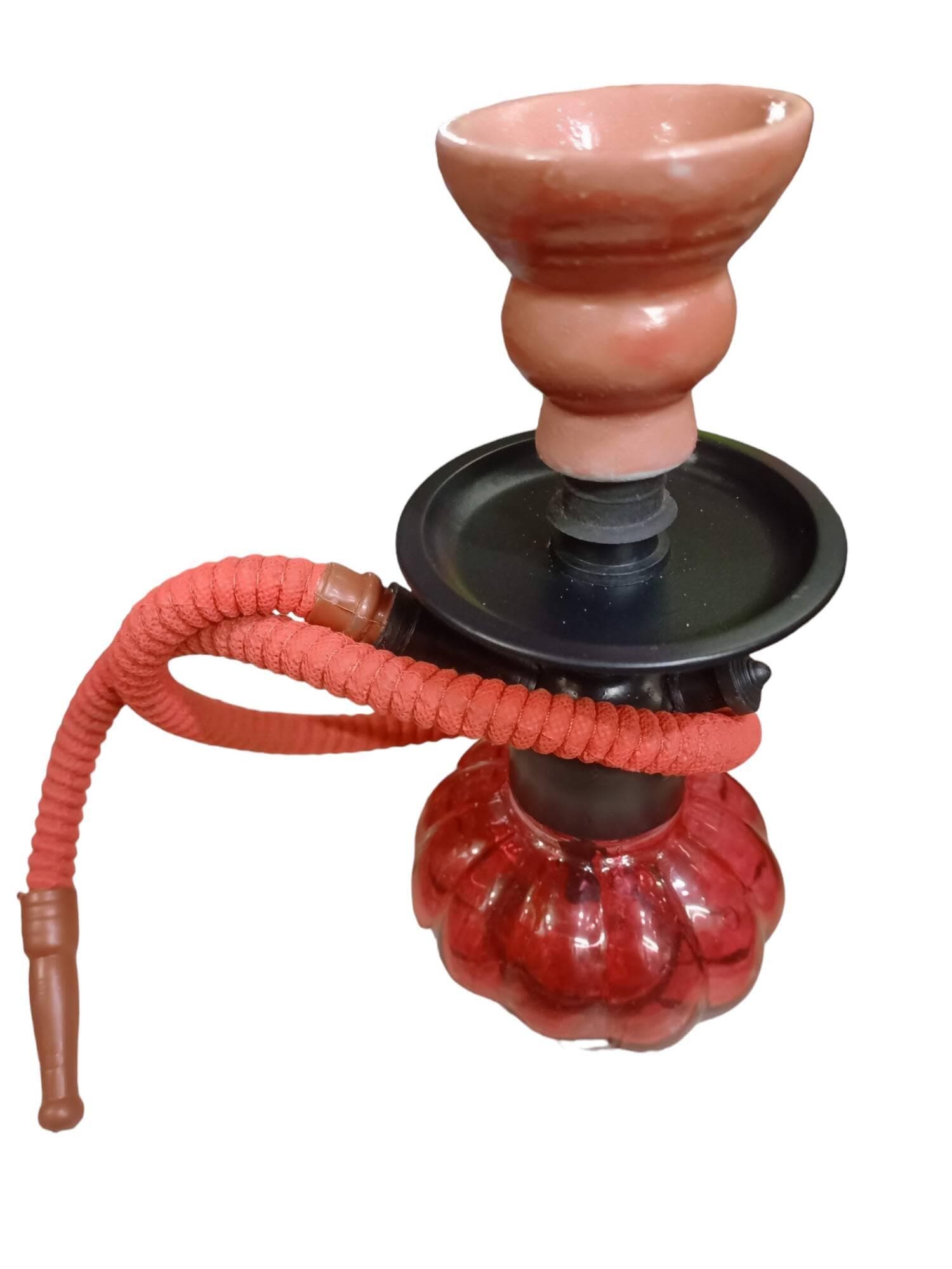 Decorative Showpiece of Kharbuza Pot Hookah (long pipe: 100cm, Red) - HalfPe