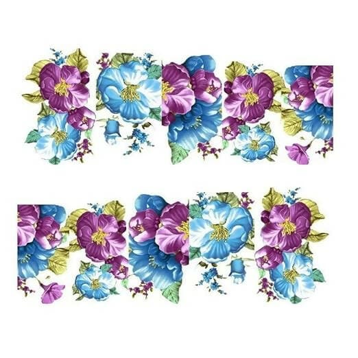 SENECIO Flourishing Blue Purple DIY Design French Nail Art Manicure Decals Water Transfer Stickers (multi color) - HalfPe