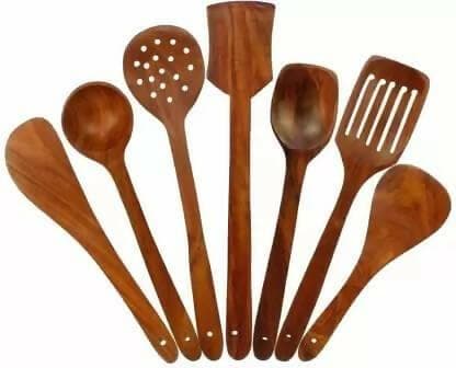 New essential wooden cooking spoon(SET OF 7) - HalfPe